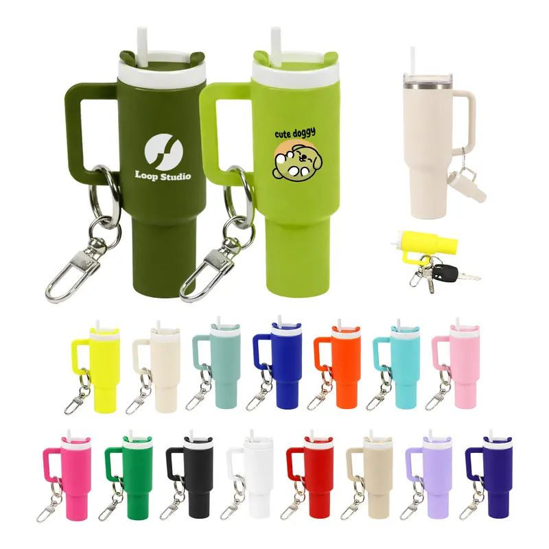 Mini Tumbler Keyring – Keyrings – available in beige, black, blue, green colours and 6 more