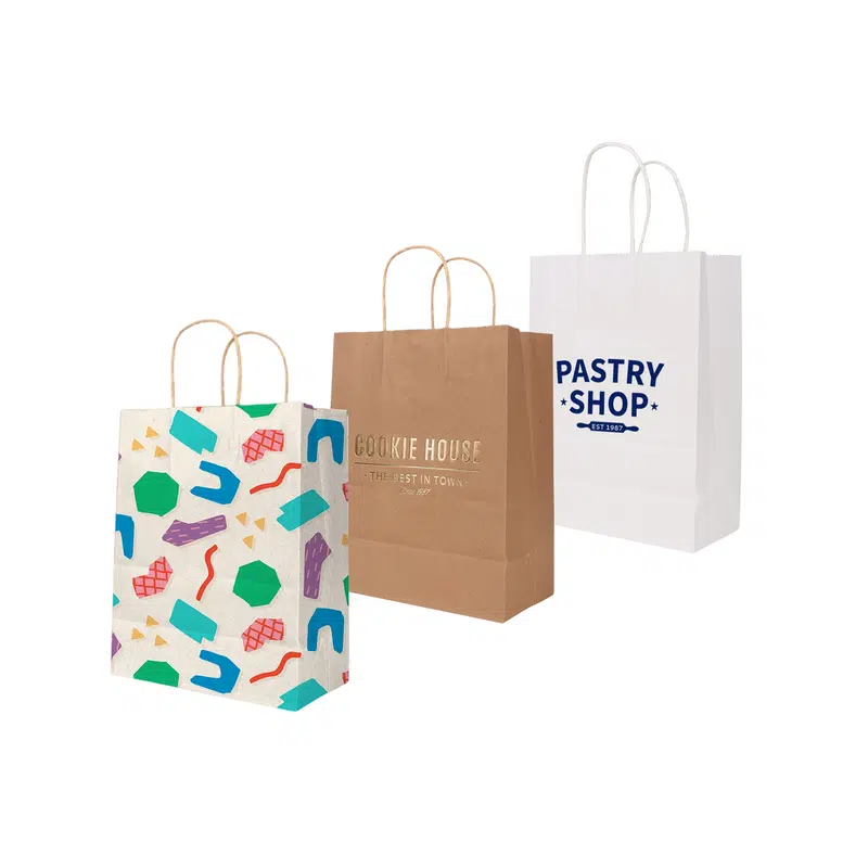 Twisted Handle Kraft Paper Bag (220x160x80mm) – Paper Bags
