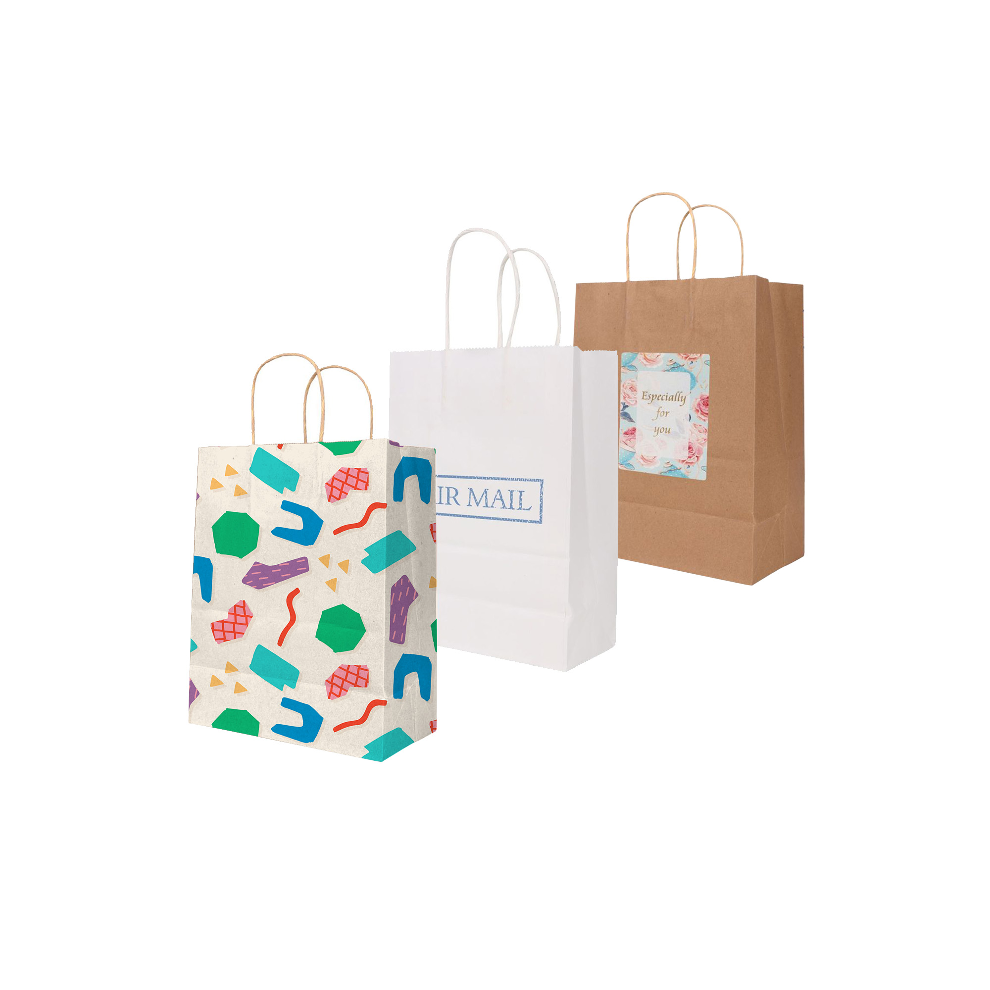 Twisted Handle Kraft Paper Bag (220x160x80mm)