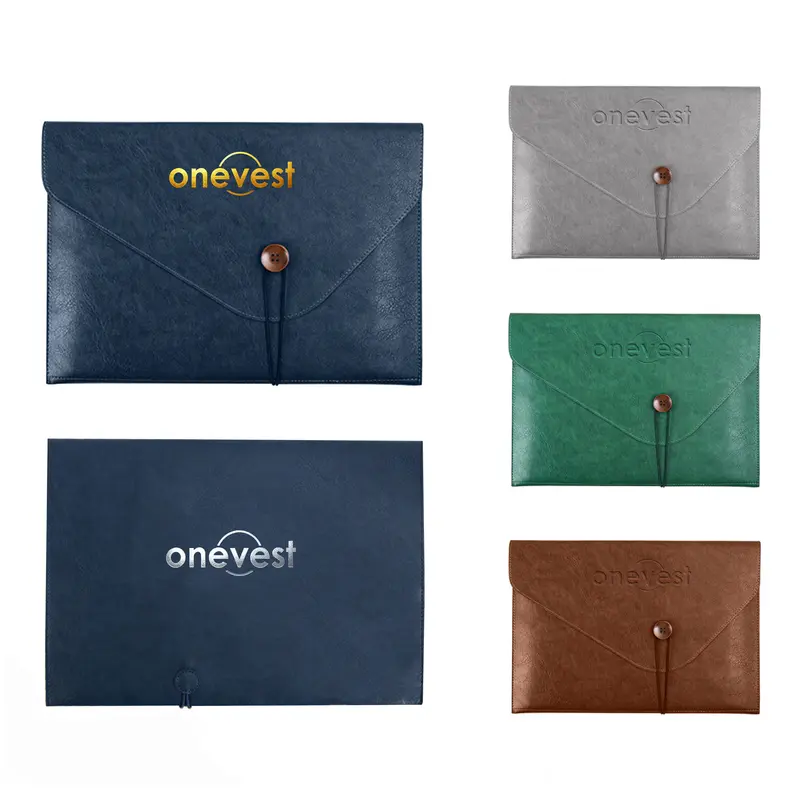 PU Leather Folder – Portfolios – available in blue, brown, green, grey colours