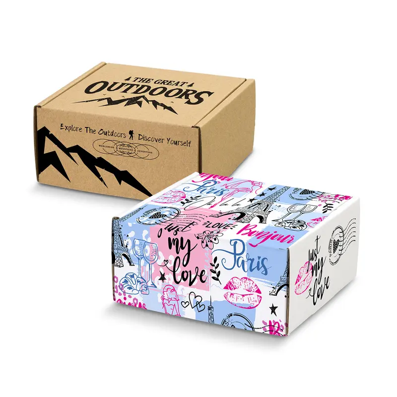 Die Cut Box with Locking Lid - 130x130x65mm – Misc Print – available in beige, white colours