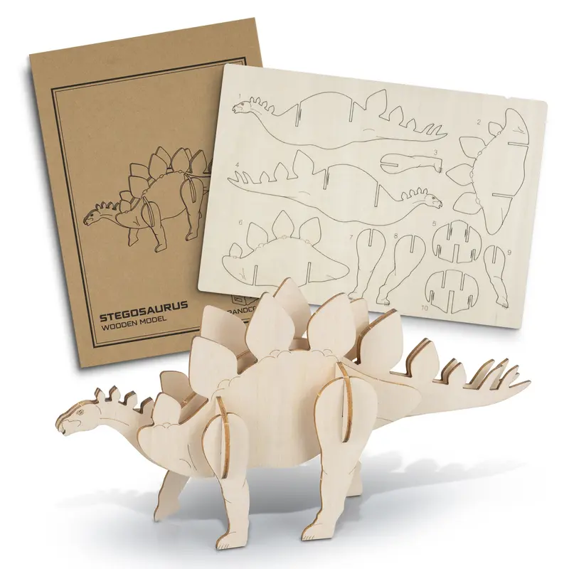 BRANDCRAFT Stegosaurus Wooden Model – Games – available in beige colour