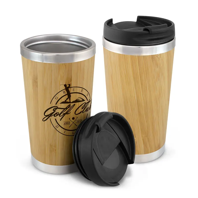 Bamboo Double Wall Cup – Reusable Coffee Cups – available in beige colour