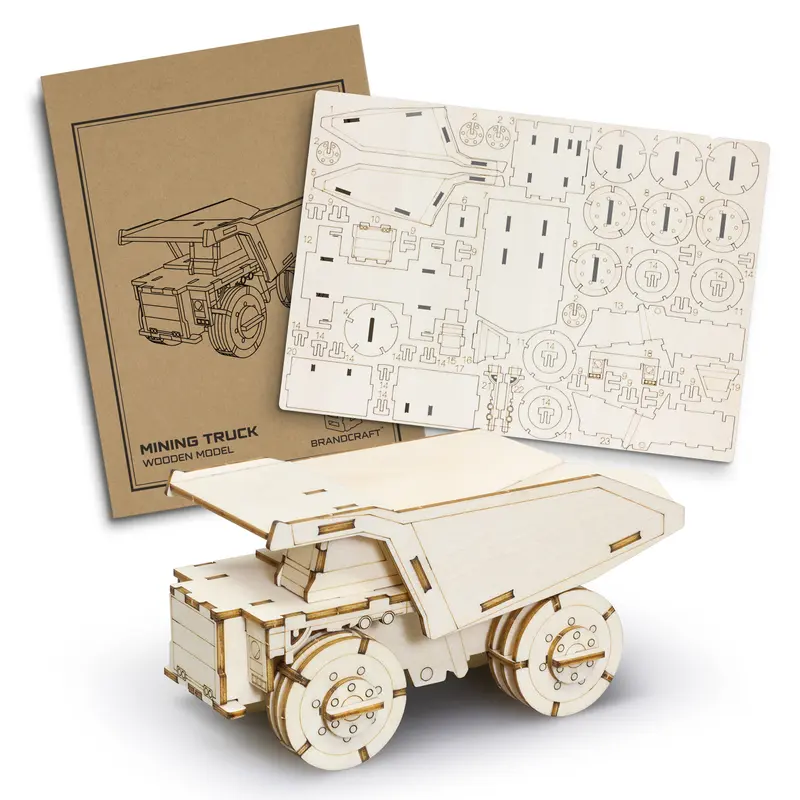 BRANDCRAFT Mining Truck Wooden Model – Games – available in beige colour