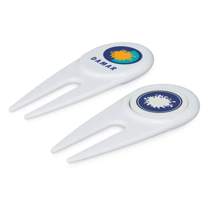 Golf Divot Repairer with Marker – Golf Accessories – available in white colour
