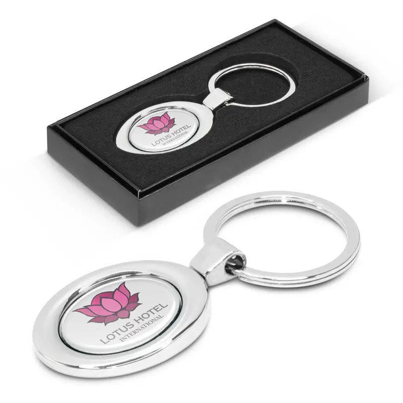 Oval Metal Key Ring – Keyrings – available in silver colour