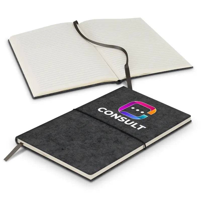 RPET Felt Soft Cover Notebook – Notebooks – available in black colour