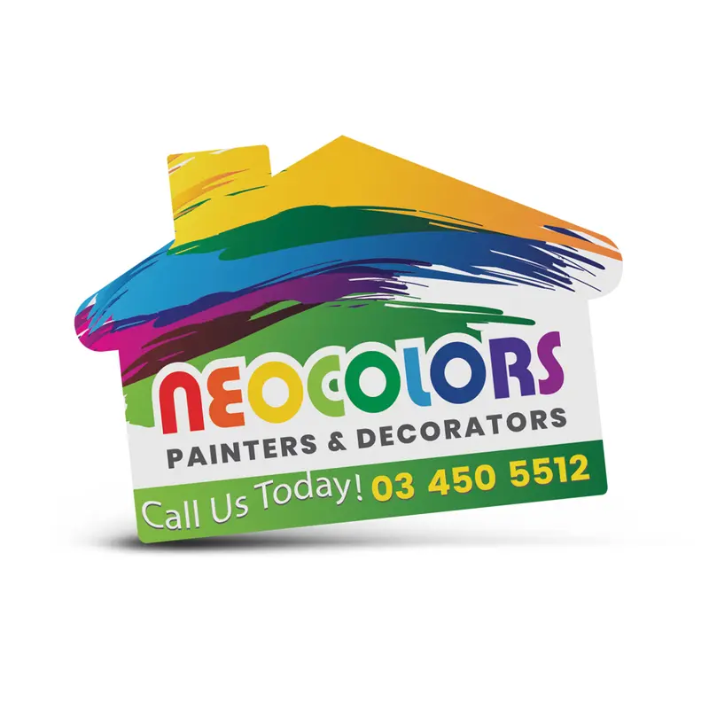 AD Labels 70 x 50mm - House Shaped – Ad Labels – available in white colour