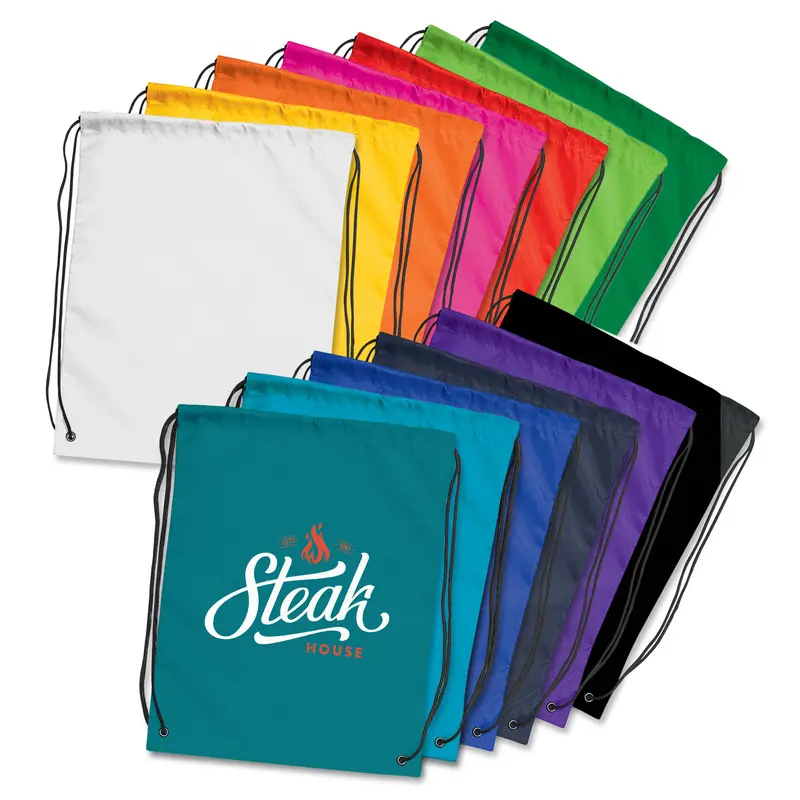 Drawstring Backpack – Drawstring Bags – available in black, blue, green, orange colours and 5 more