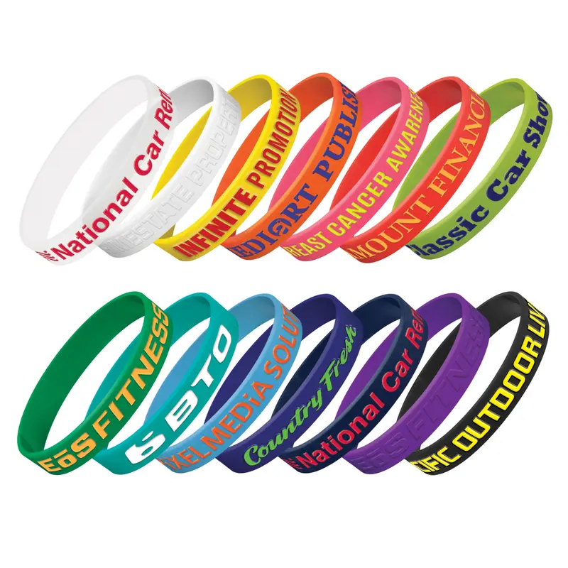 Silicone Wrist Band - Embossed – Wrist Bands – available in black, blue, green, orange colours and 5 more