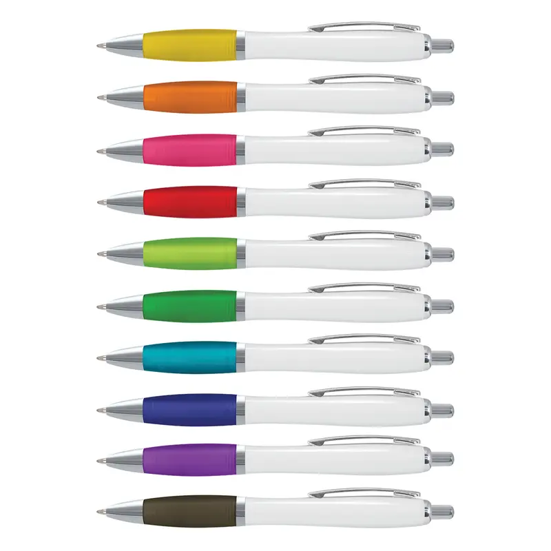 Vistro Pen - White Barrel – Plastic Pens – available in black, blue, green, orange colours and 4 more