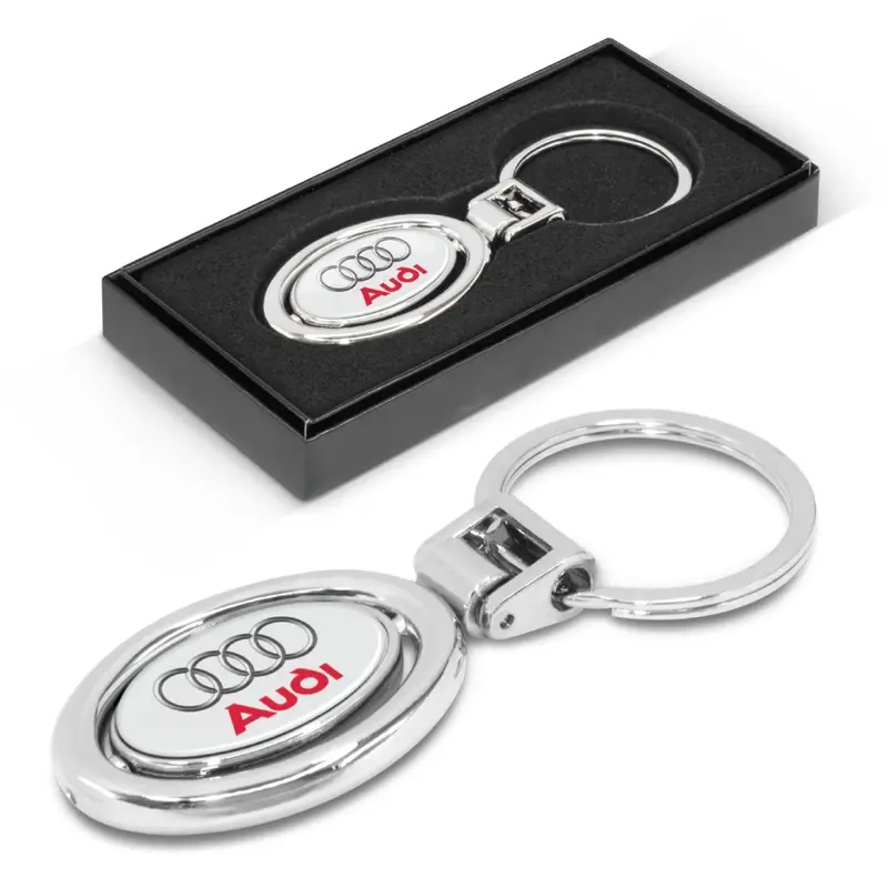 Spinning Metal Key Ring – Keyrings – available in silver colour