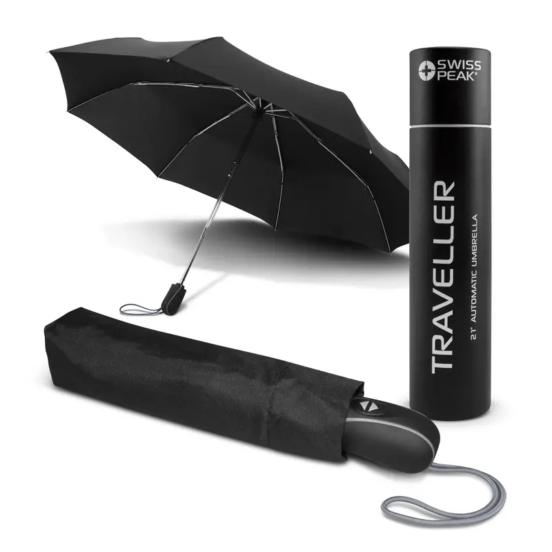 Swiss Peak Traveller Umbrella – Umbrellas – available in black colour