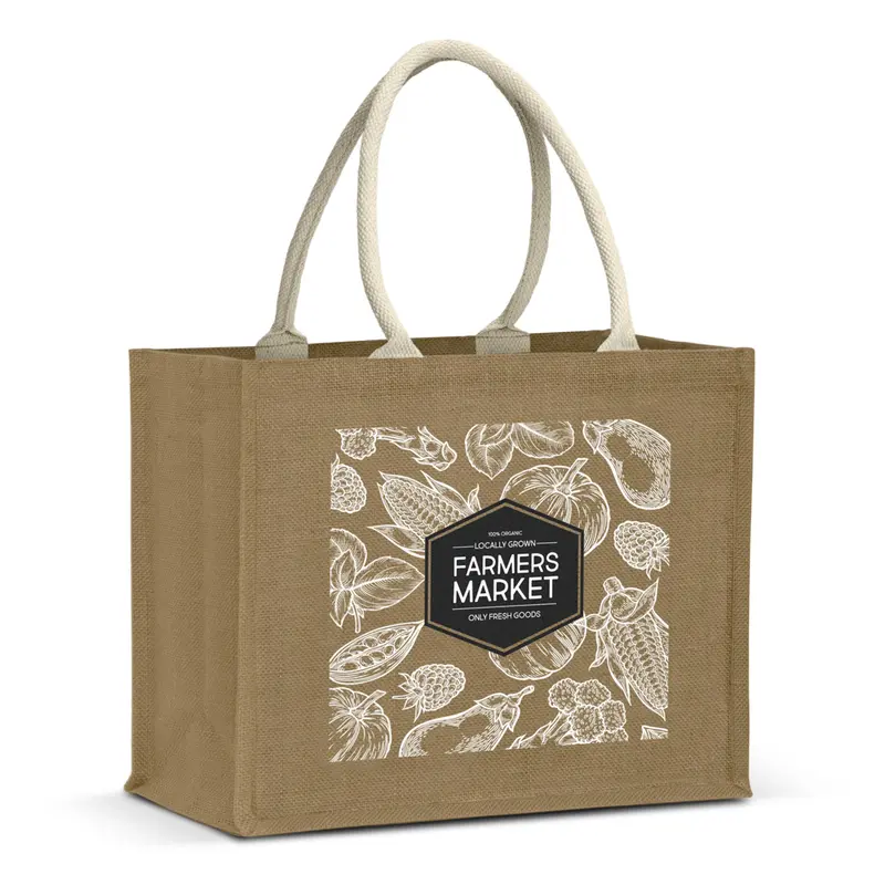 Torino Starch Jute Tote Bag – Tote Bags – available in beige colour
