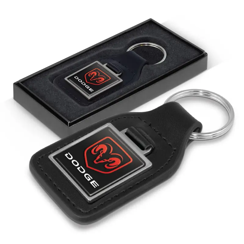 Baron Leather Key Ring - Square – Keyrings – available in black colour