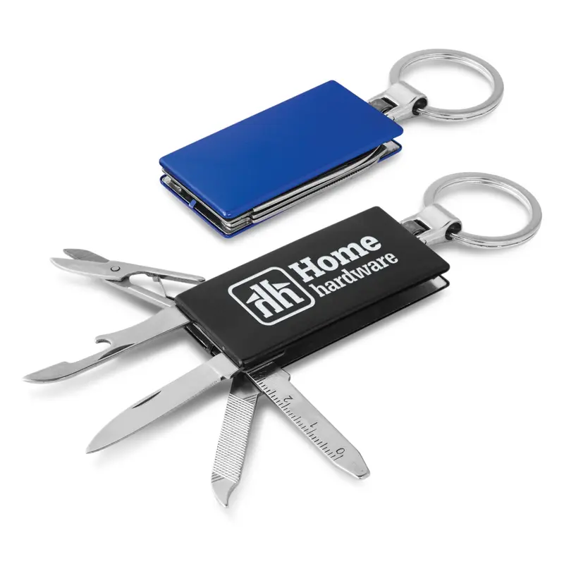 Multi-Function Metal Key Ring – Keyrings – available in black, blue colours