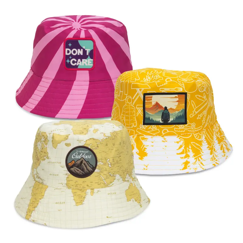 Sonny Custom Bucket Hat with Full Colour Patch – Bucket & Sun Hats – available in multi colour