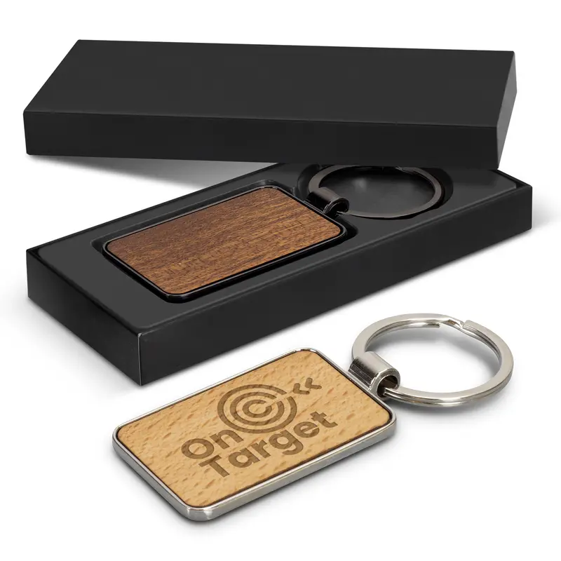 Santo Key Ring - Rectangle – Keyrings – available in silver colour