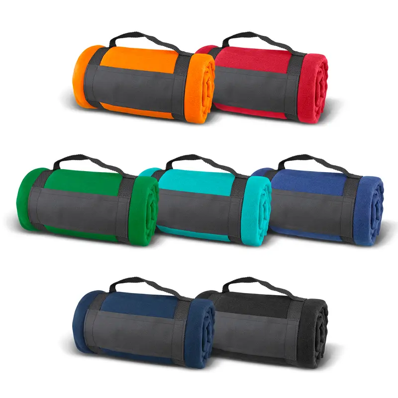 Glasgow Fleece Blanket with Strap – Picnic Rugs – available in black, blue, green, orange colours and 1 more