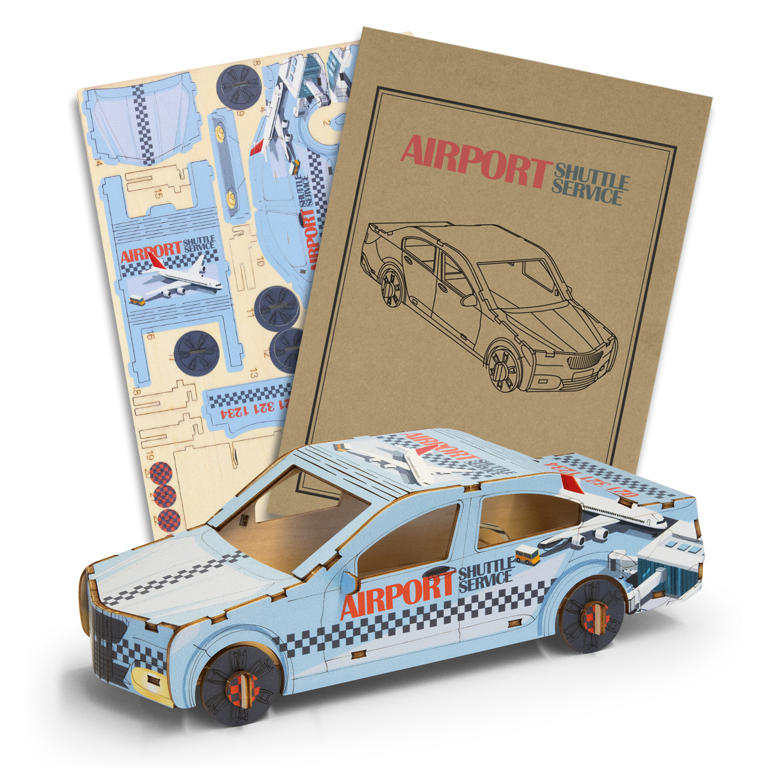 BRANDCRAFT Sedan Car Wooden Model – Games – available in Natural – photo 1 of 9