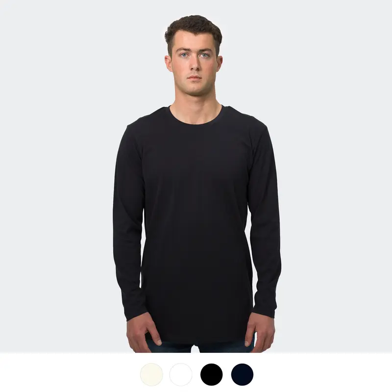 TRENDSWEAR Harlow Men's Long Sleeve Crew – T Shirts – available in black, white colours