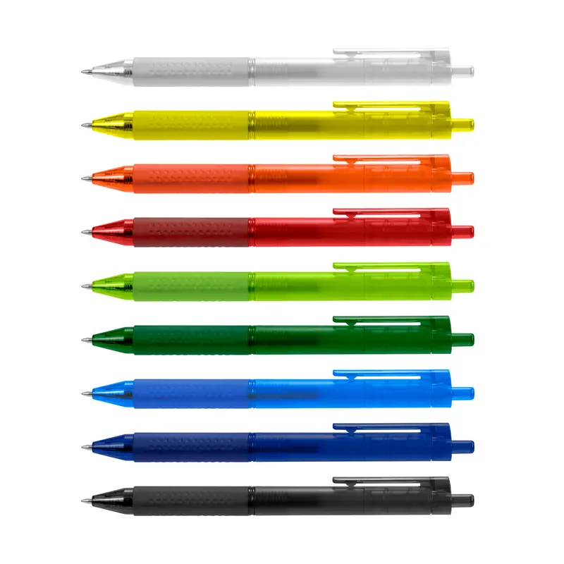 Flow Gel Pen – Plastic Pens – available in black, blue, green, orange colours and 3 more