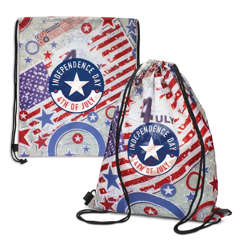 Tacoma Drawstring Backpack – Drawstring Bags – available in white colour