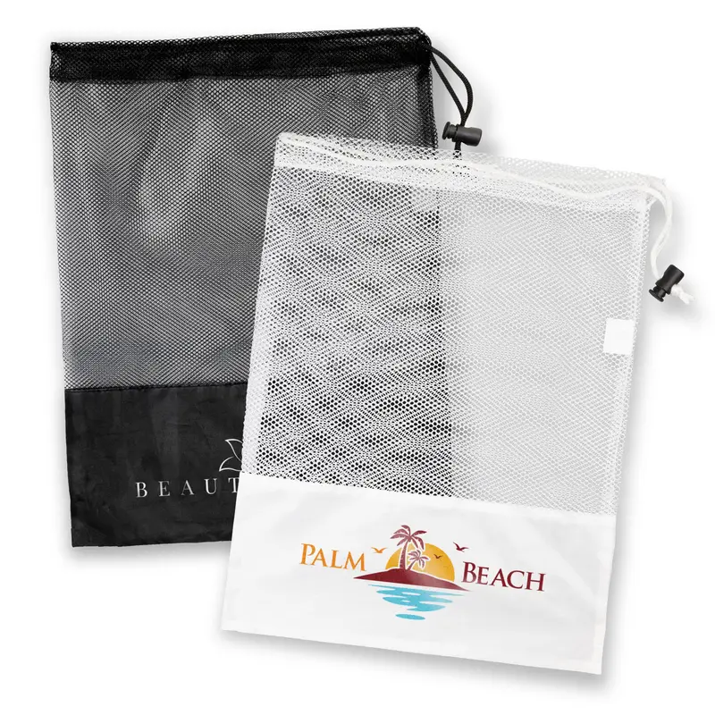 Drawstring Mesh Bag – Drawstring Bags – available in black, white colours