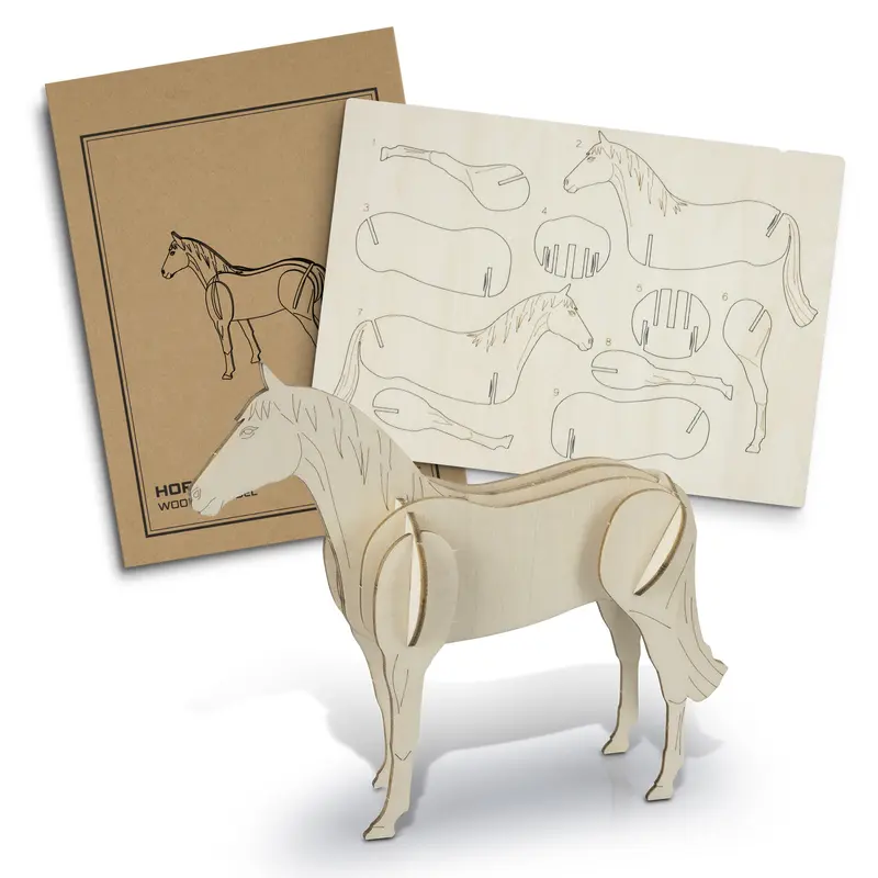 BRANDCRAFT Horse Wooden Model – Games – available in beige colour