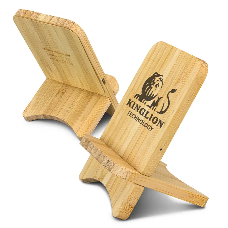 Bamboo Wireless Charging Stand – Wireless Chargers – available in beige colour