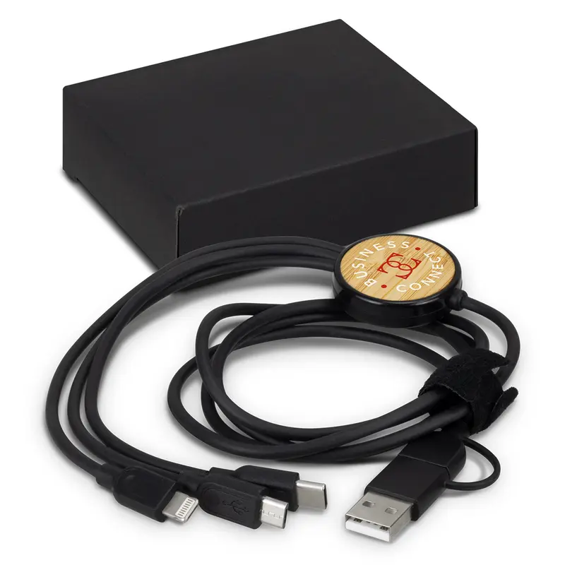 Bamboo Triple Connector Cable – Charging Cables – available in beige colour