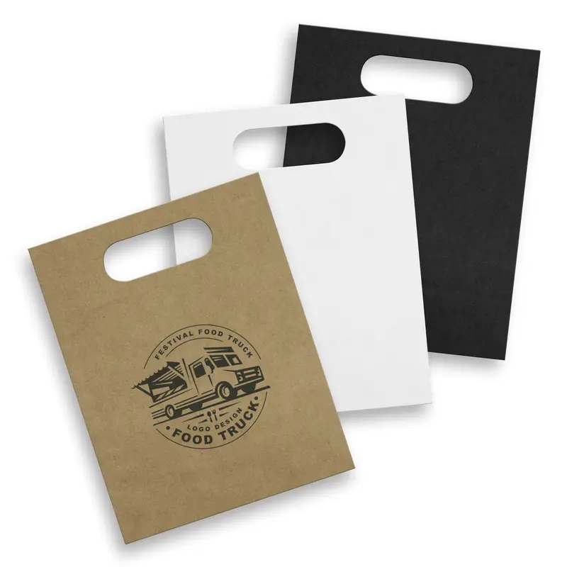 Medium Die Cut Paper Bag Portrait – Paper Bags – available in beige, black, white colours