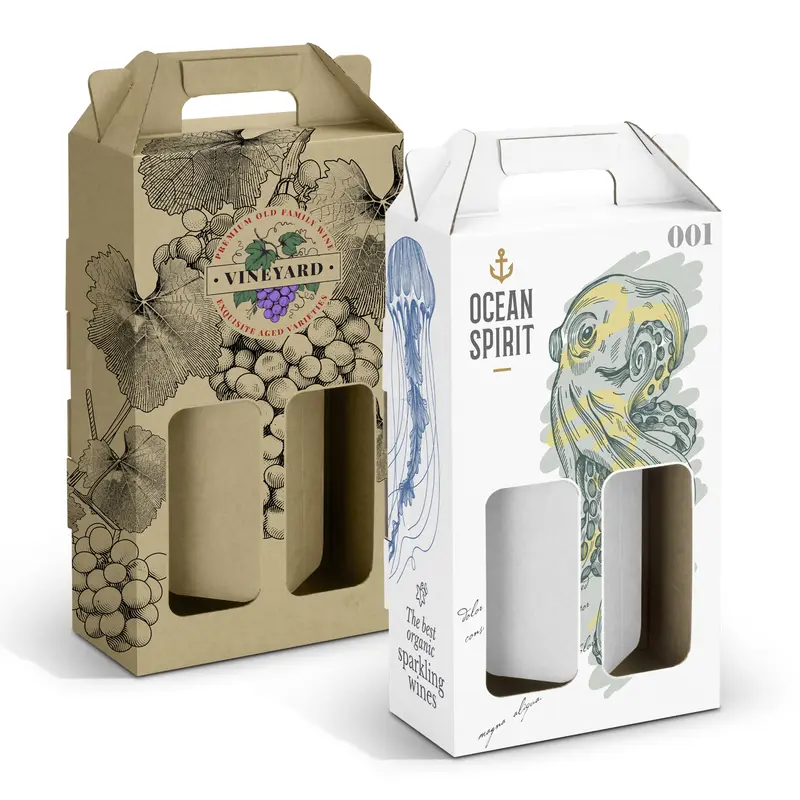 Wine Carry Pack - Double – Wine Accessories – available in beige colour