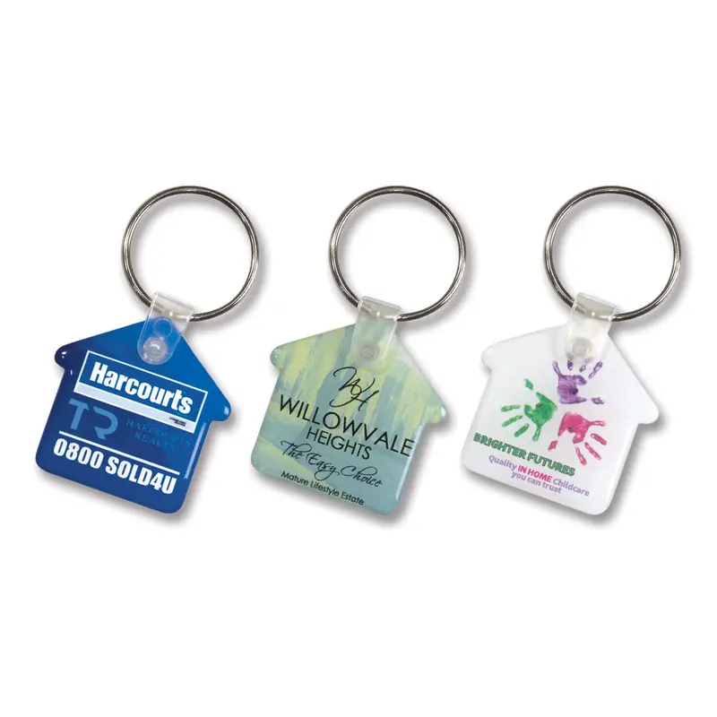 Flexi Resin Key Ring - House – Keyrings – available in white colour