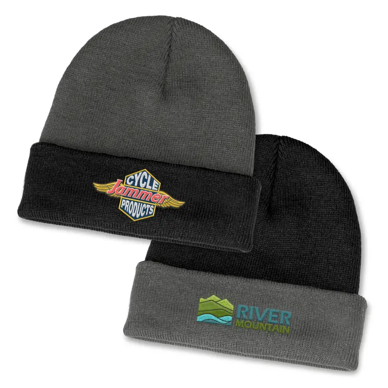 Everest Two Toned Beanie – Beanies – available in black, grey colours