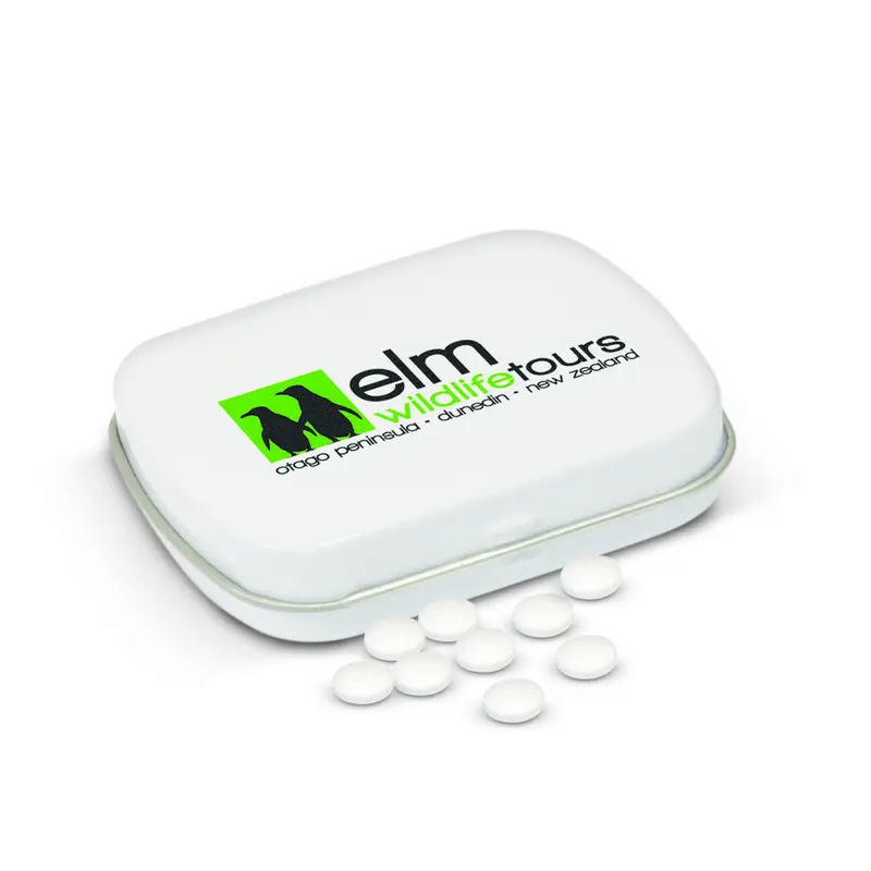 Rectangular Mint Tin – Lollies – available in white colour
