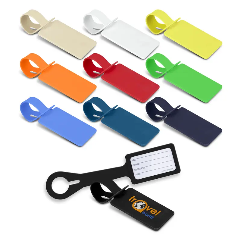 Silicone Luggage Tag – Luggage Tags – available in beige, black, blue, green colours and 4 more