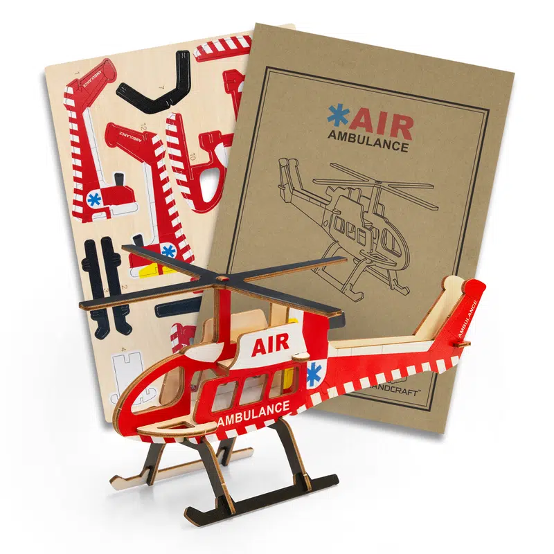 BRANDCRAFT Helicopter Wooden Model – Games – available in beige colour