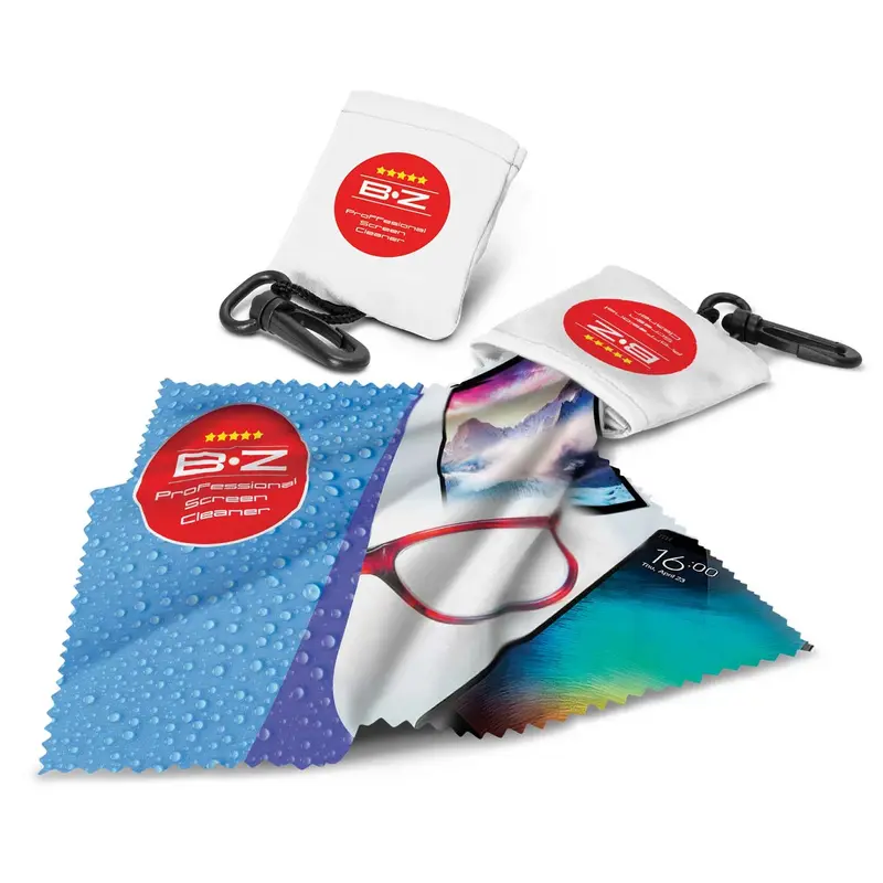 Biz Screen Cleaner with Clip – Cleaning Cloths – available in white colour