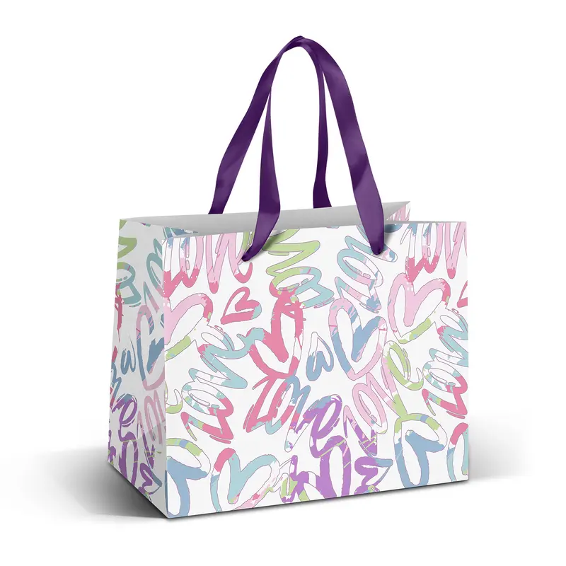 Medium Ribbon Handle Paper Bag - Full Colour – Paper Bags – available in white colour