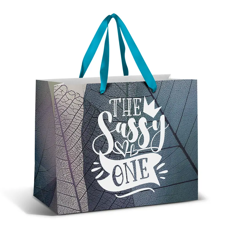 Large Ribbon Handle Paper Bag - Full Colour – Paper Bags – available in white colour