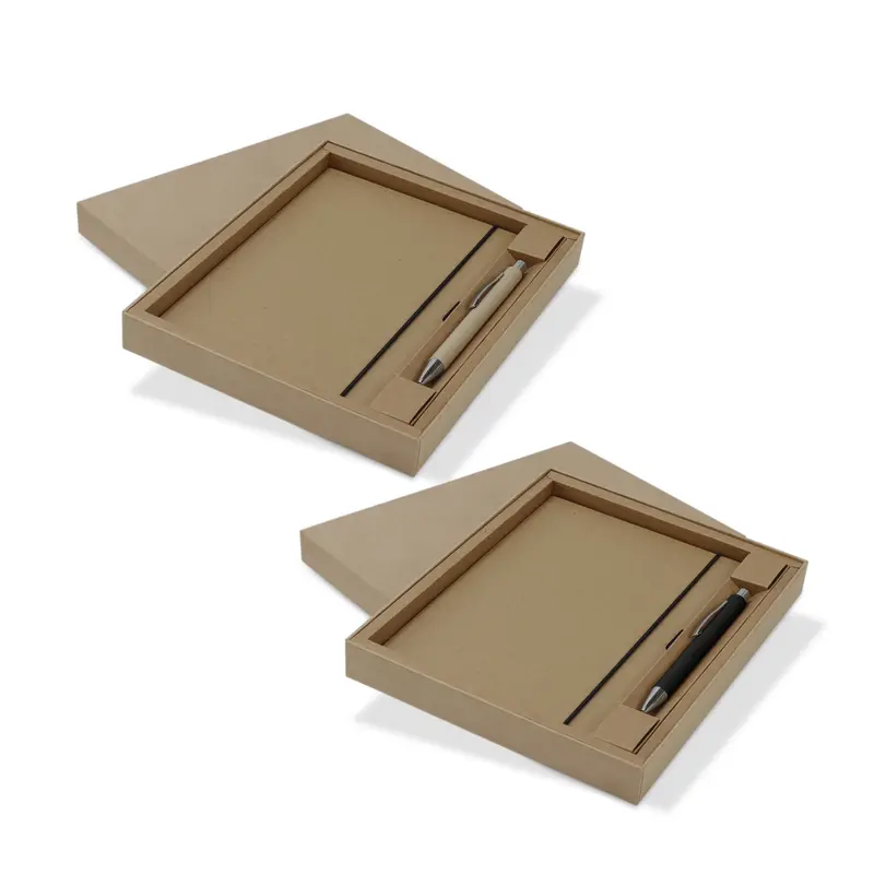 Kraft Notebook and Pen Gift Set – Notebooks – available in beige colour