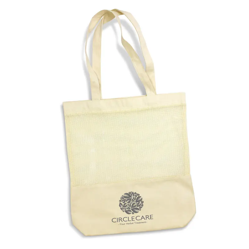 Laurel Cotton Tote Bag – Tote Bags – available in beige colour