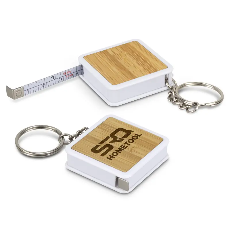 Bamboo Tape Measure Key Ring – Keyrings – available in white colour