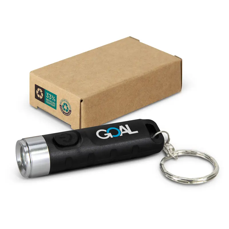 Rechargeable Torch Key Ring – Keyrings – available in black colour