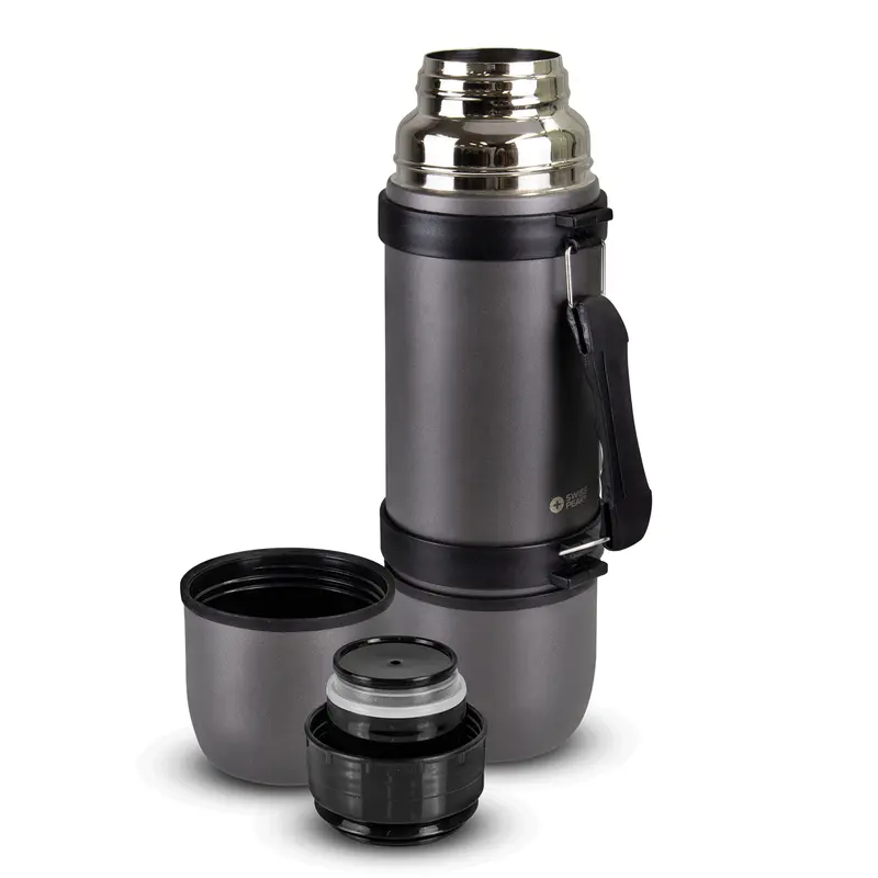 Swiss Peak Duo Cup Vacuum Flask – Flasks – available in grey colour