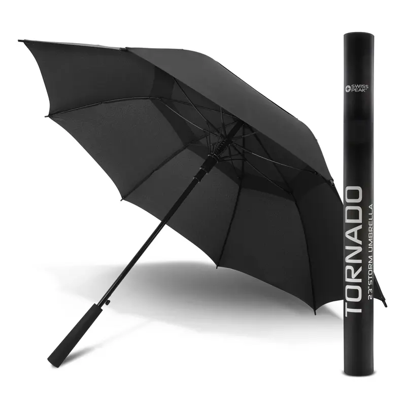 Swiss Peak Tornado 58cm Umbrella – Umbrellas – available in black colour