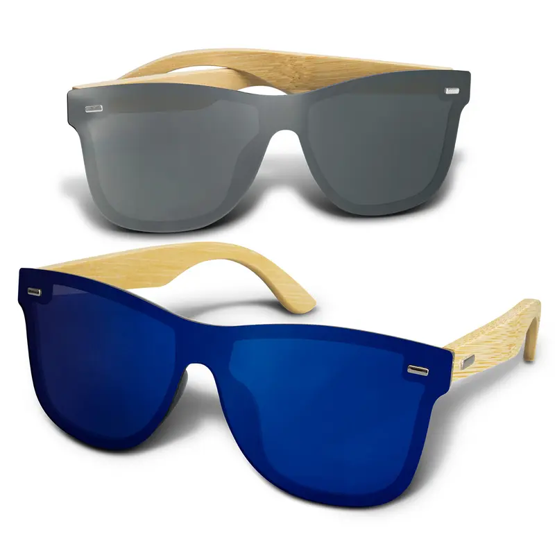 Ryder Mirror Lens Sunglasses - Bamboo – Sunglasses – available in blue, silver colours