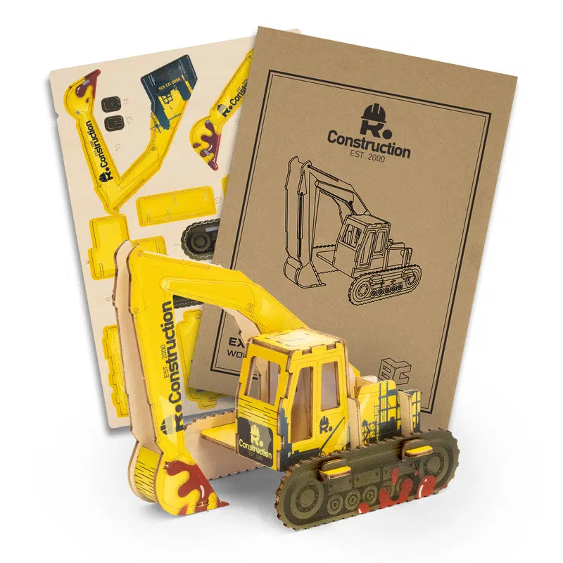 BRANDCRAFT Excavator Wooden Model – Games – available in beige colour