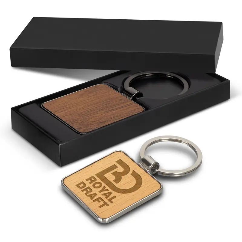 Santo Key Ring - Square – Keyrings – available in silver colour